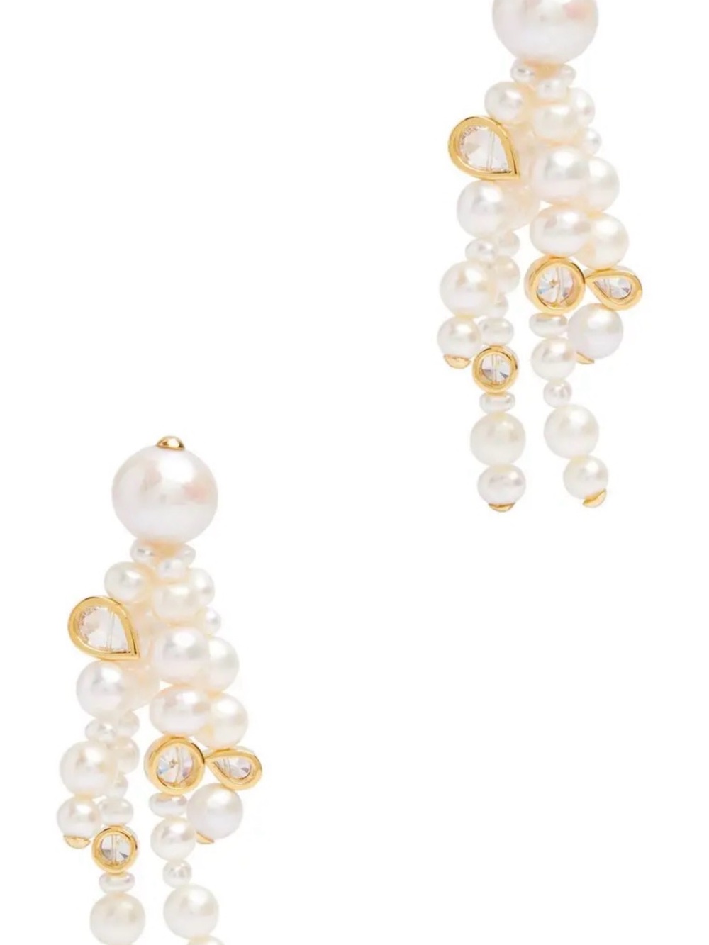 Completedworks Pearl Cascade Drop Earrings - Gold Trim